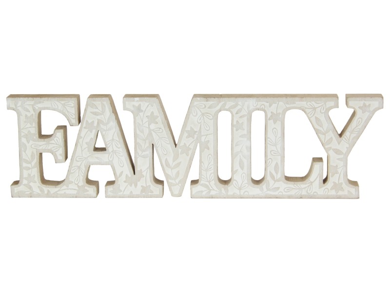"Family" Decor Plaque with Filigree Design